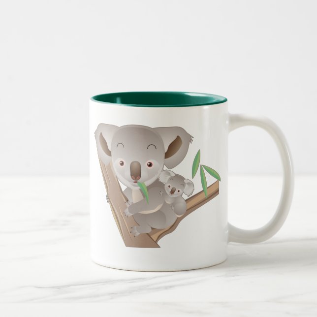 Koala-Familie Zweifarbige Tasse (Rechts)