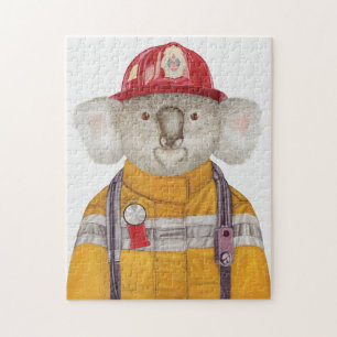 Koala-Feuerwehrmannmalerei Puzzle