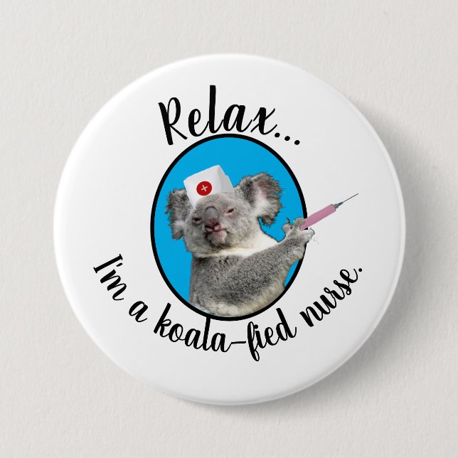 Koala-fied Krankenschwester Button (Vorderseite)