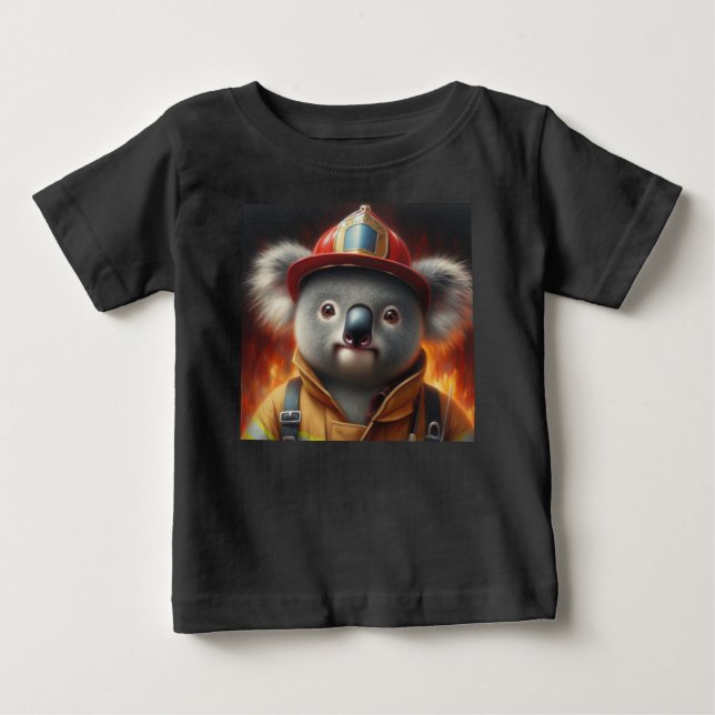 Koala Firefighter Baby T-shirt (Vorderseite)