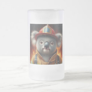 Koala Firefighter Mattglas Bierglas