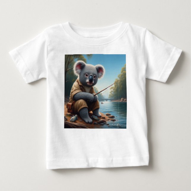 Koala Fishing Baby T-shirt (Vorderseite)