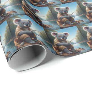 Koala Fishing Geschenkpapier
