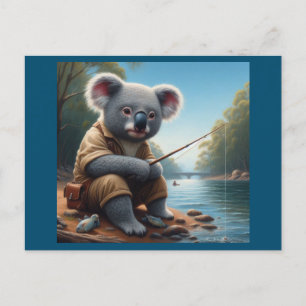 Koala Fishing Postkarte