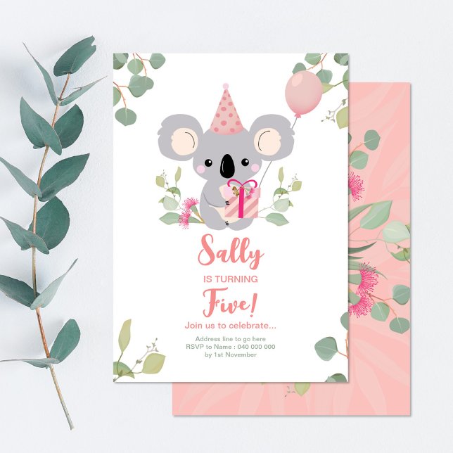 Koala-Geburtstag Einladung (Von Creator hochgeladen)