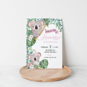 Koala Geburtstag, jedes Alter, Lass uns feiern, Pa Einladung