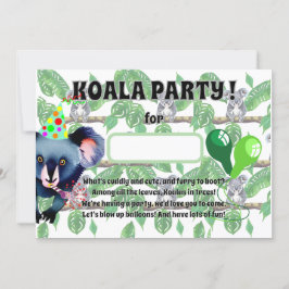 KOALA Geburtstagsparty Einladung