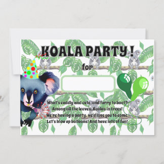 KOALA Geburtstagsparty Einladung