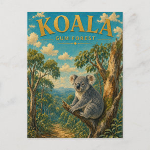 Koala Gummiwald Aquarell GeoSaga Postkarte