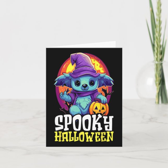 Koala Halloween Beängstigend Trick oder Treat Spoo Karte (Vorderseite)