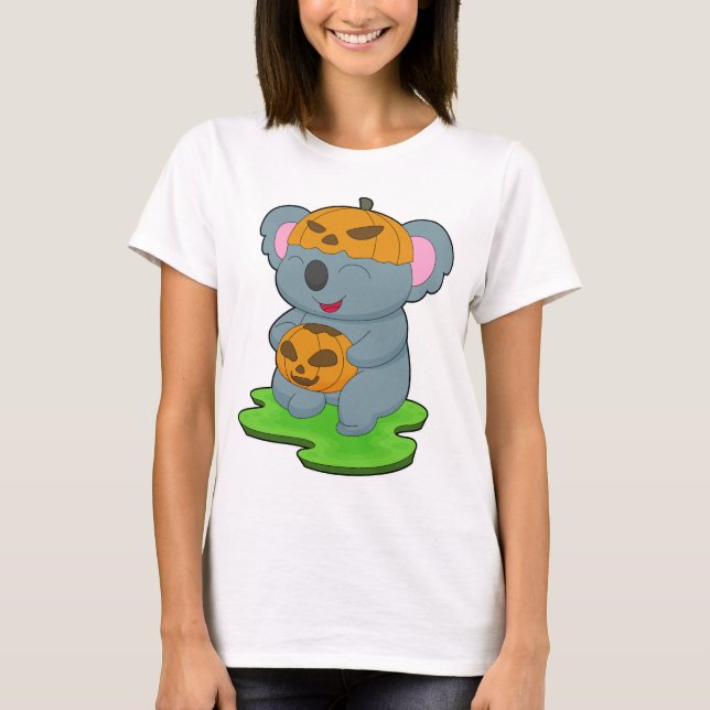 Koala Halloween Kürbis T-Shirt (Vorderseite)
