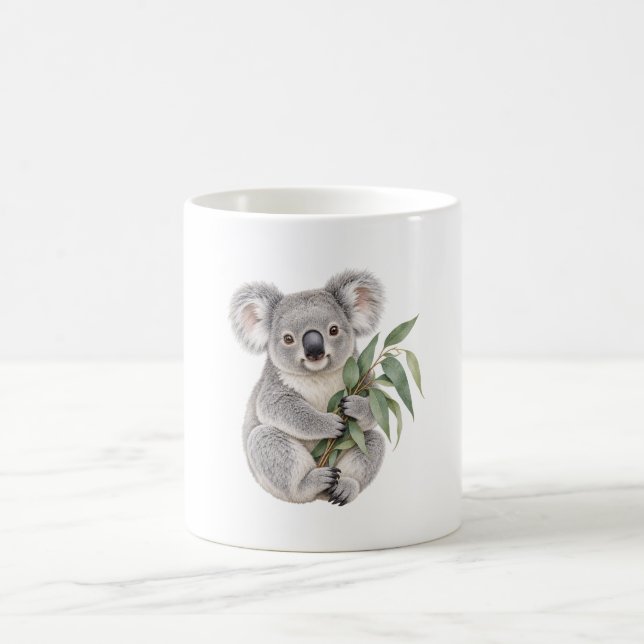 Koala hält Eukalyptusblätter Kaffeetasse (Mittel)