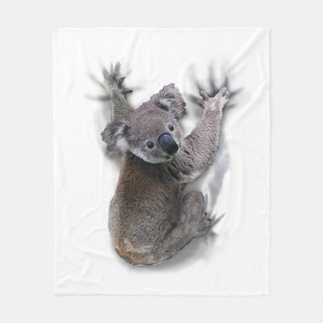 Koala Hang auf dem Niedlichen Bär Australien Tier Fleecedecke (Vorderseite)