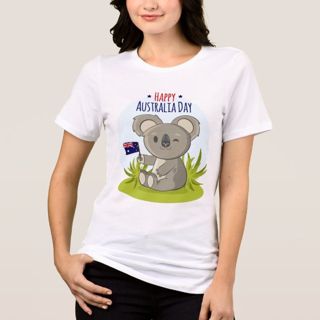 Koala Happy Australia Day | Urlaub Tri-Blend Shirt (Vorderseite)
