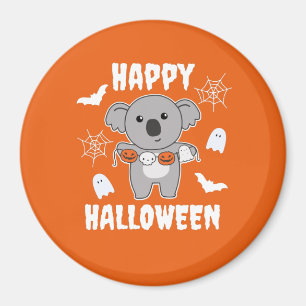 Koala Happy Halloween Pumpkin Bat Kostüm Magnet