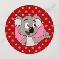 Koala Head Cartoon Geburtstagsausdruck lädt ein