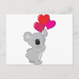 Koala Heart Balloons Postkarte