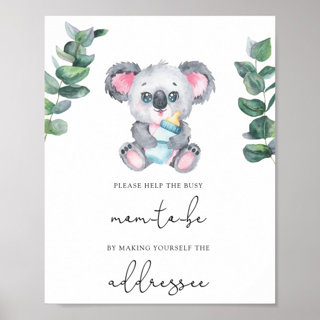 Koala /Helfen Sie der betrieblichen Mama, einen Um Poster (Vorne)