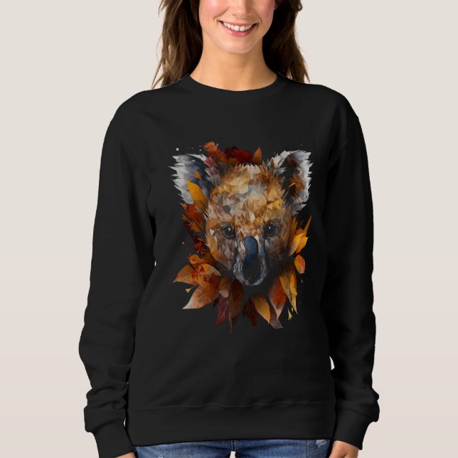 Koala Herbstblätter Farbige Kunstwerke  Tier Koal Sweatshirt (Vorderseite)