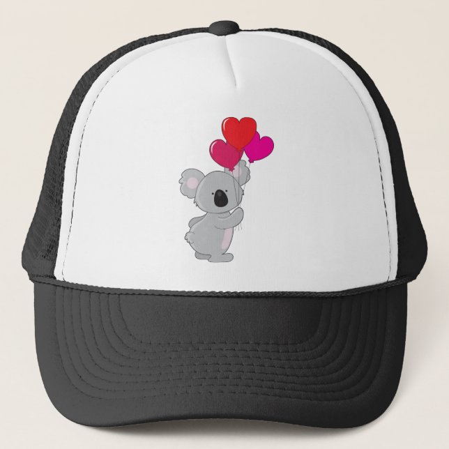 Koala-Herz-Ballone Truckerkappe (Vorderseite)