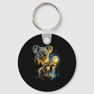 Koala heult zum Mond Meme lustig 90er Koala Schlüsselanhänger
