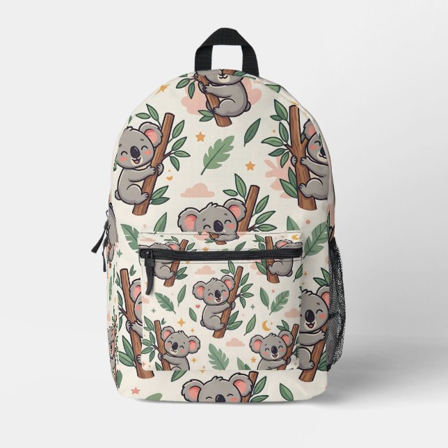 Koala Hug Tree Rucksack – Süßer Pastellwald (Vorderseite)