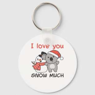 Koala I Love You Snow Much Snowman Pun Schlüsselanhänger