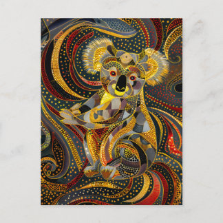 Koala im aborigines Dot Art Style Postkarte
