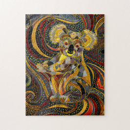 Koala im aborigines Dot Art Style Puzzle