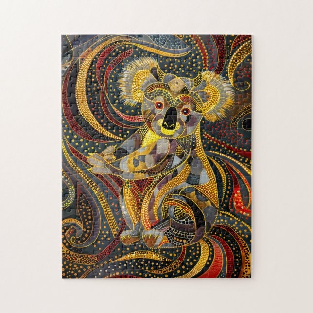 Koala im aborigines Dot Art Style Puzzle (Vertikal)