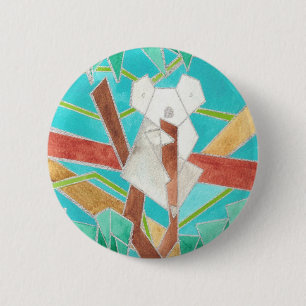 Koala im Baum Original Abstract Art Button