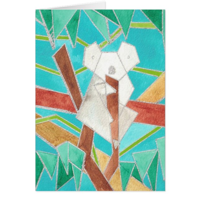 Koala im Baum Original Abstrakt Kunst (Vorne)