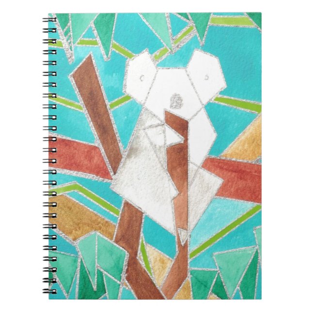 Koala im Baum Originale abstrakte Kunst Notizblock (Vorderseite)