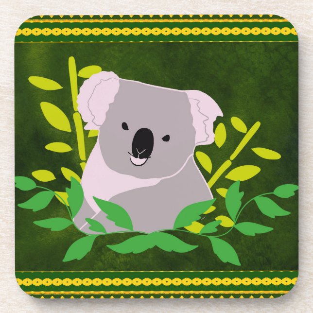 Koala im Dschungel Getränkeuntersetzer (Vorderseite)