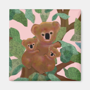 Koala im Eukalyptus Magnet