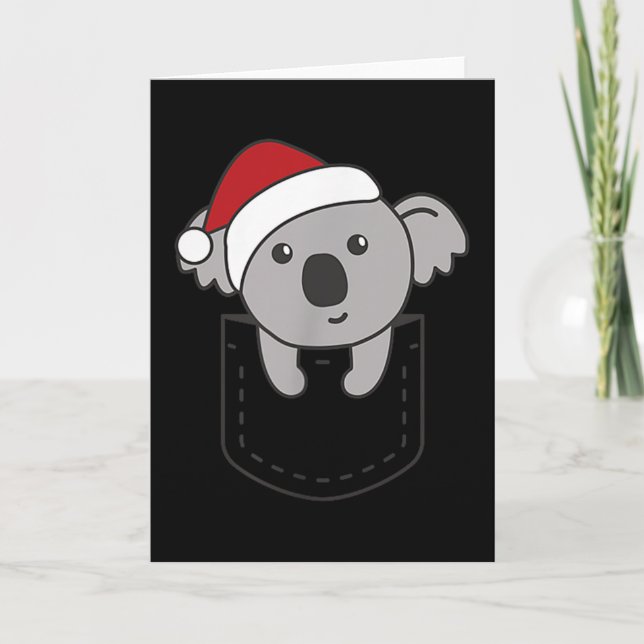 Koala In Cket Christmas Cute Koala In Breast Cket  Karte (Vorderseite)