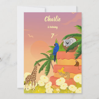 Koala in Coconut Exotic Geburtstag Einladung
