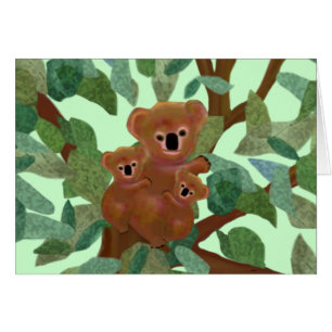 Koala in der Eukalyptus-Karte