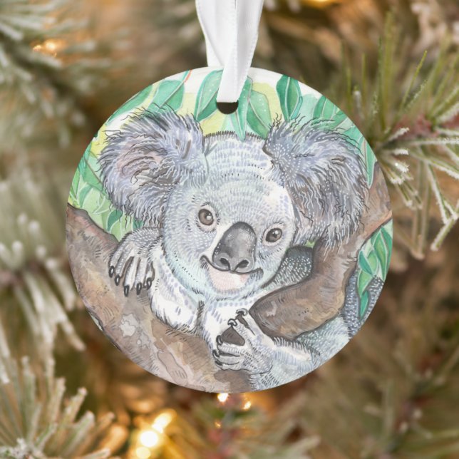 Koala in Eukalyptus Tree Painting Ornament (Baum)