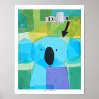 Koala in Grün Poster
