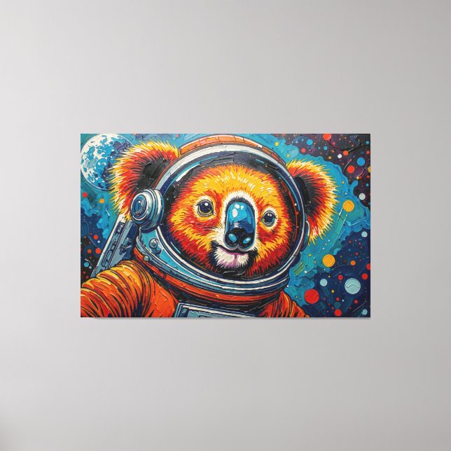 KOALA IN SPACE LEINWANDDRUCK (Vorderseite)