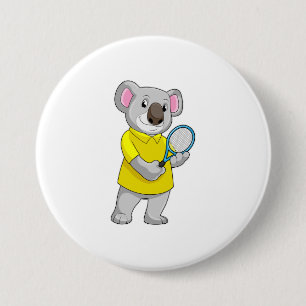 Koala in Tennis mit Tennis-Schläger Button