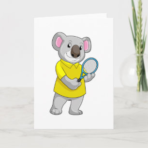 Koala in Tennis mit Tennis-Schläger Karte