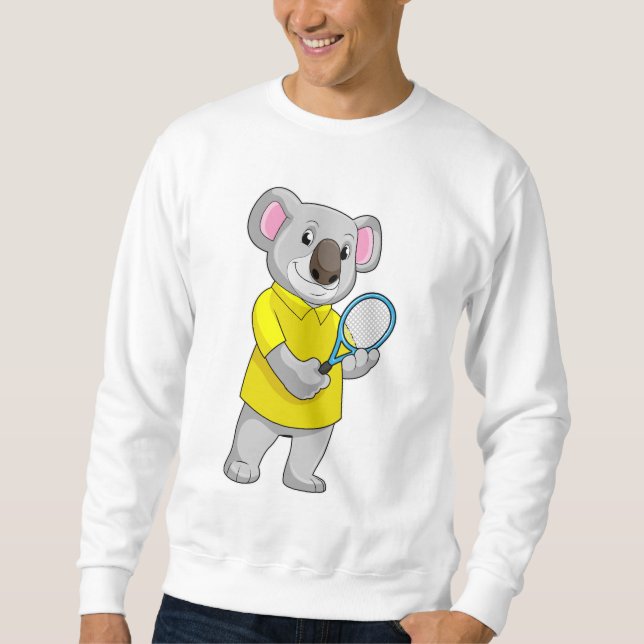 Koala in Tennis mit Tennis-Schläger Sweatshirt (Vorderseite)
