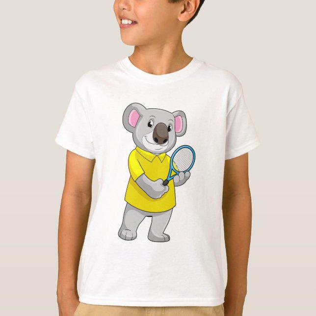 Koala in Tennis mit Tennis-Schläger T-Shirt (Vorderseite)