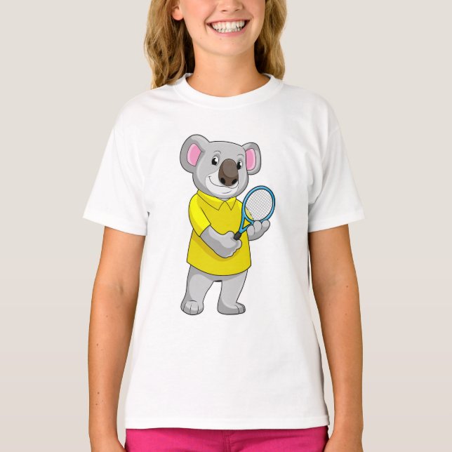 Koala in Tennis mit Tennis-Schläger T-Shirt (Vorderseite)