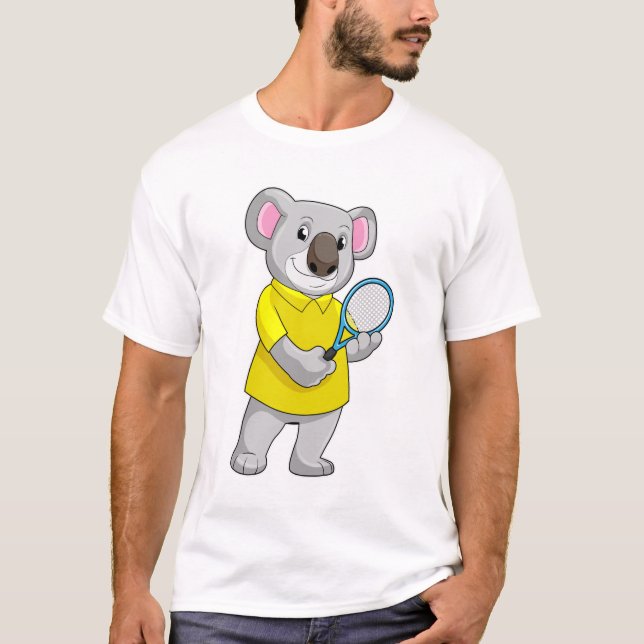 Koala in Tennis mit Tennis-Schläger T-Shirt (Vorderseite)