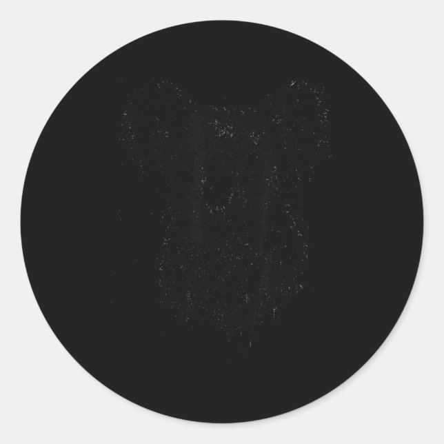 Koala Ink Art Australian Wildlife Rtrait Nge Koala Runder Aufkleber (Vorderseite)