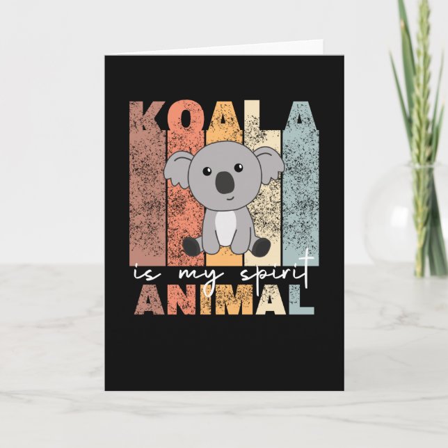 Koala ist mein Geisttier - Sweet Koalas Vintag Karte (Vorderseite)