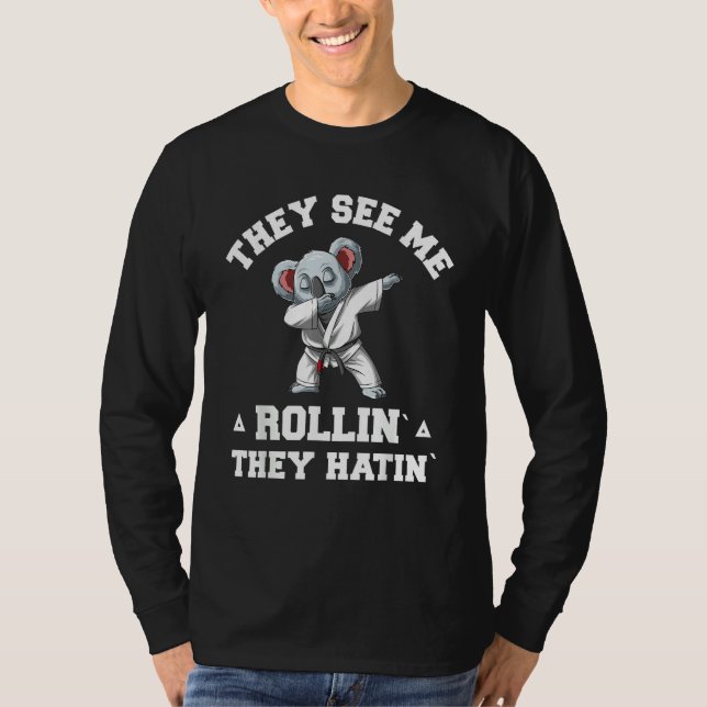 Koala Jiu Jitsu Rollin   BJJ Grappling Dabbing Koa T-Shirt (Vorderseite)
